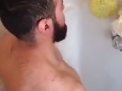 Caught - Jerking in the shower (Bearded guy)