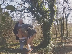 With hot grandfather in the forest 8