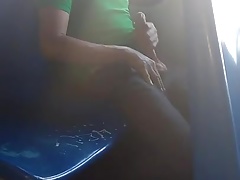 Caught - Guy showing his big cock on the bus
