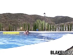 Luke Desmond drills horny twink Charley Cole by the pool