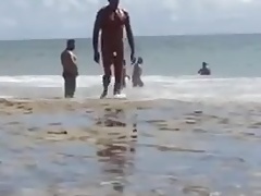 MASSIVE cock at the beach