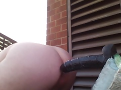 JoeyD outdoor anal new 9 inch Black Cock Moaning 1