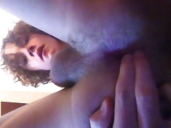 Hot teen twink curly hair figgering his ass
