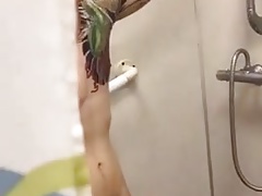young  Boy Wank on Shower