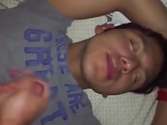 Slave Twink Face Shot and Eat Cum