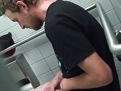 spying on a dude jerking off in the men's room