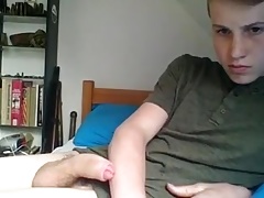 Young Twink Boy Lick and Wank his Dick