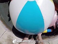 MenPOV Outdoor pool fuck and facial with Jack Hunter