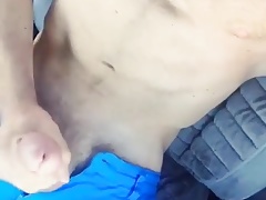 Young man masturbate in my car