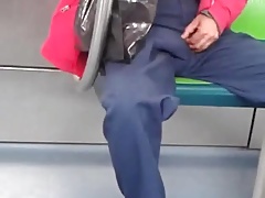 Asian older man on Train